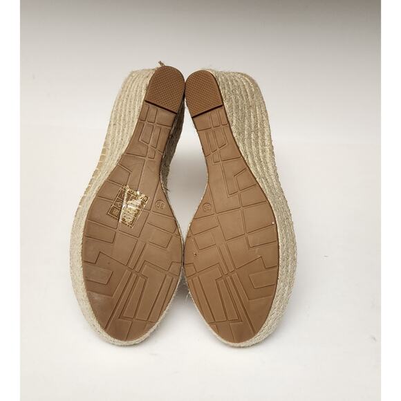 Women's Knit Espadrille Slingback Wedge Sandals 39/US 8 Color Tan - Picture 9 of 9